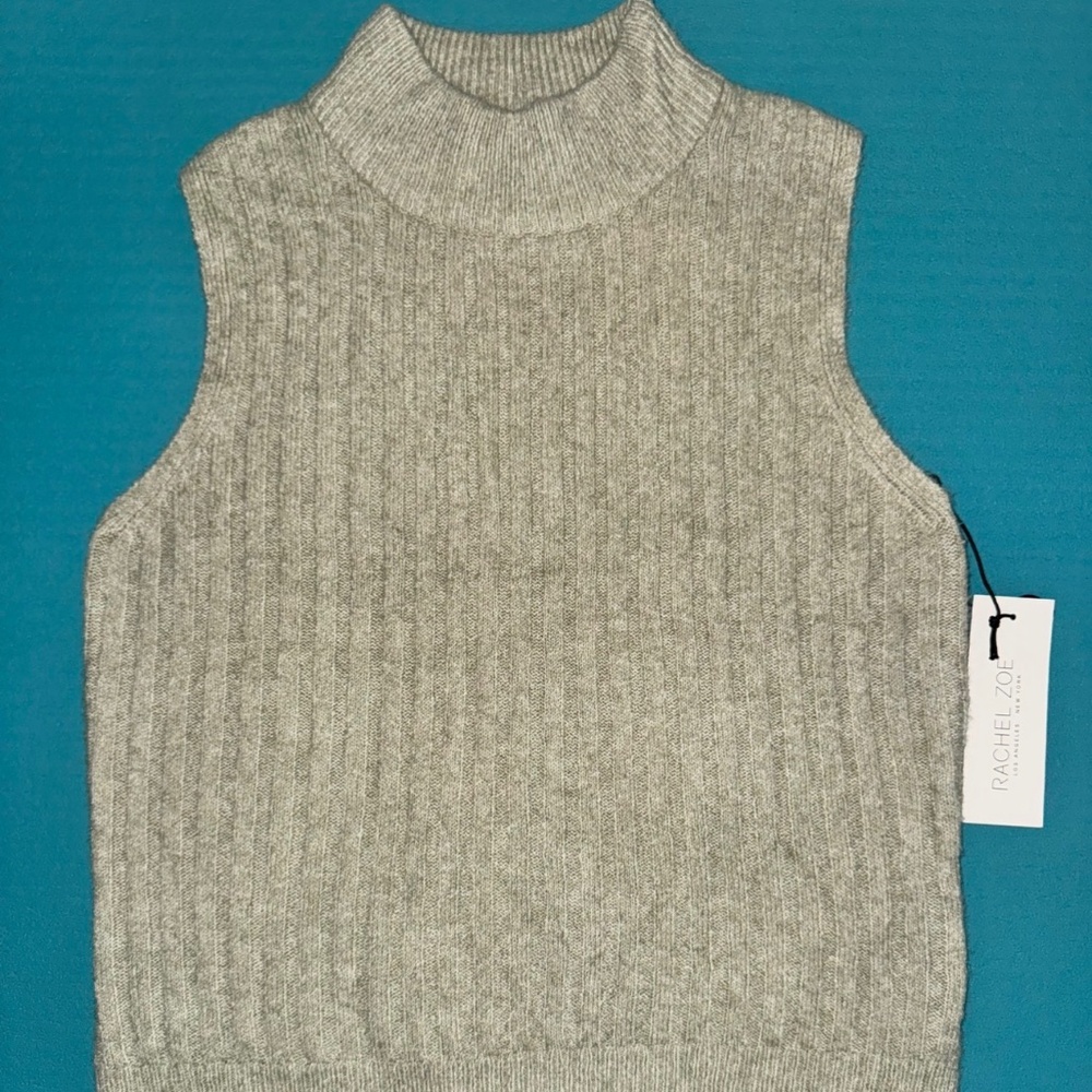 NWT Rachel Zoe Sage/light green sleeveless sweater